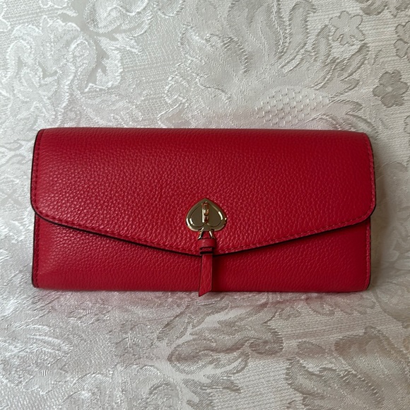 kate spade Handbags - Kate Spade Marti Large Slim Flap Wallet Dark Watermelon UGC match with purse